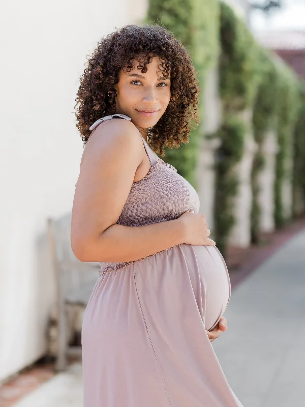 Sienna Smocked Maternity & Nursing Dress | Lilac Stone